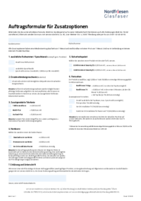 Auftragsformular für Zusatzoptionen VV