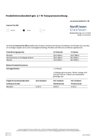 Produktinformationsblatt Internet-Flat 200